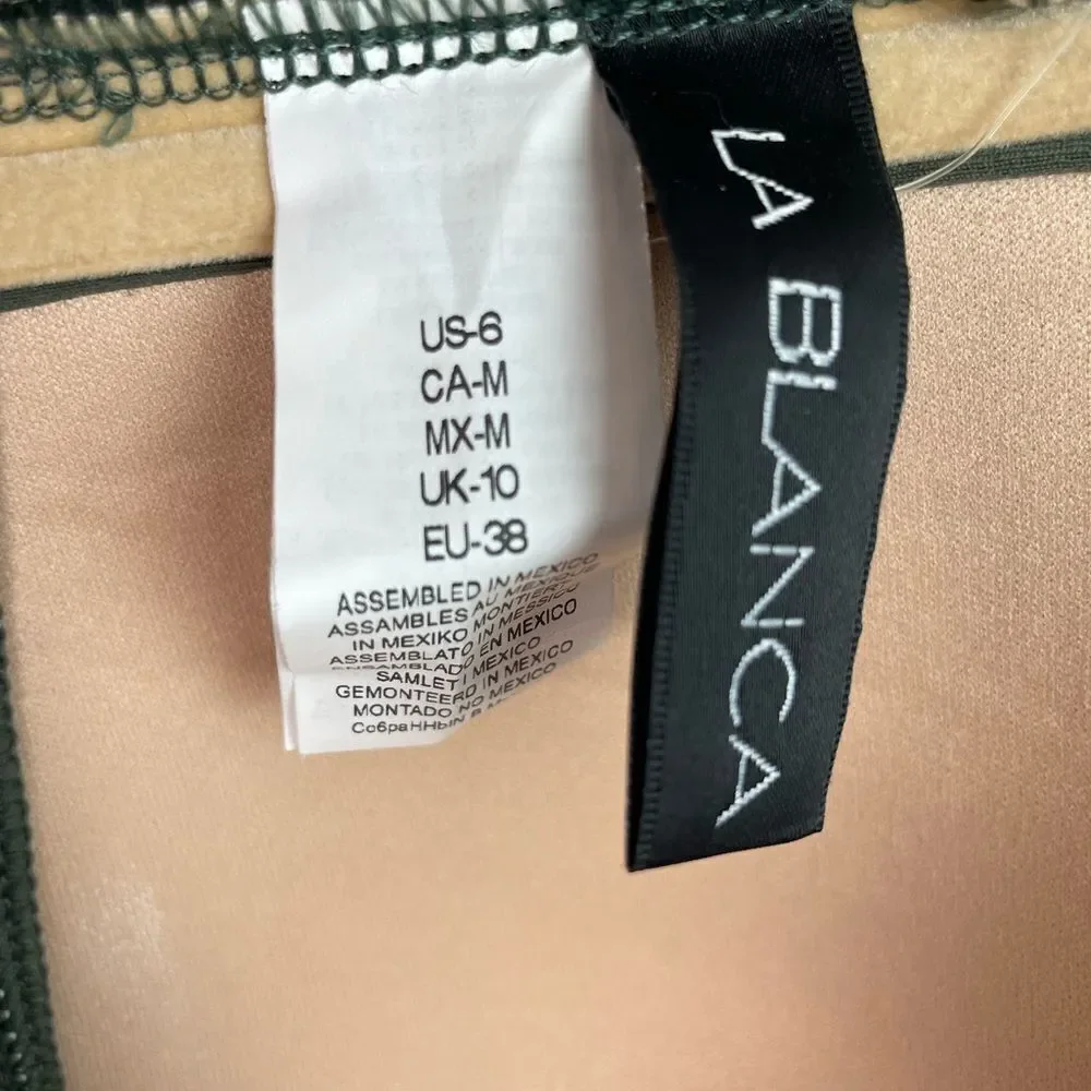 NWOT La Blanca Green Tankini Swim Top Size 6